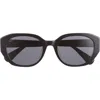 Max Mara 54mm Round Sunglasses In Black