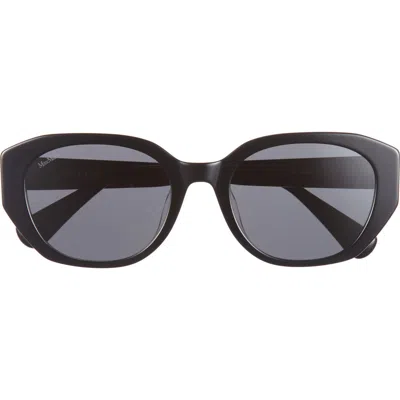 Max Mara 54mm Round Sunglasses In Black