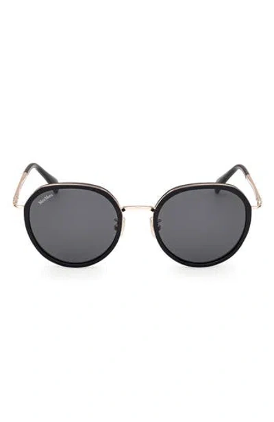Max Mara 54mm Round Sunglasses In Black