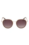 Max Mara 54mm Round Sunglasses In Brown