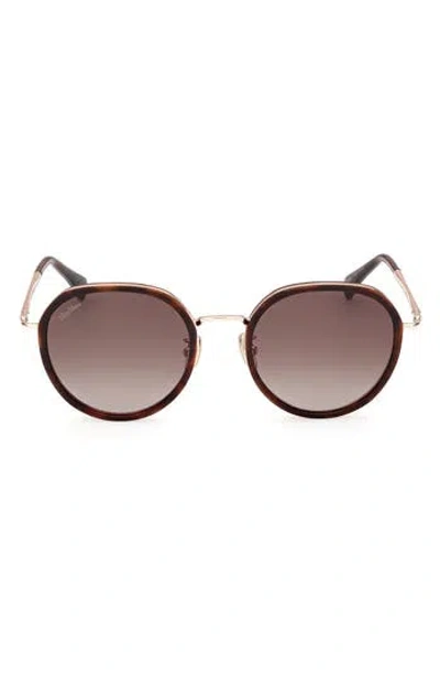 Max Mara 54mm Round Sunglasses In Brown