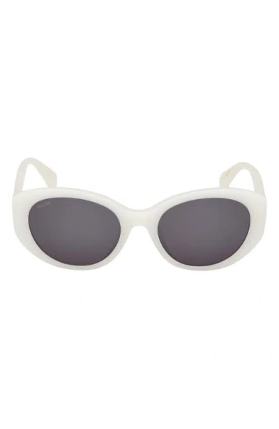 Max Mara 54mm Round Sunglasses In White