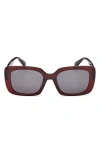 Max Mara 54mm Rectangular Sunglasses In Red