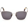 Max Mara 55mm Aviator Sunglasses In Blonde Havana/green