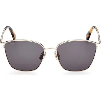 Max Mara 55mm Aviator Sunglasses In Blonde Havana/green