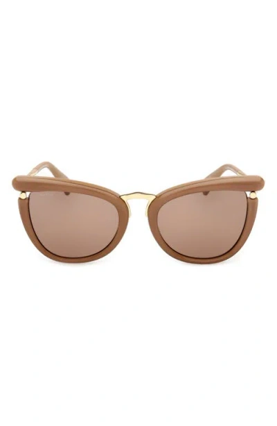 Max Mara 55mm Cat Eye Sunglasses In Brown