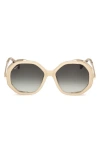 Max Mara 55mm Geometric Sunglasses In Multi
