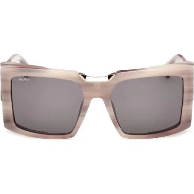 Max Mara 55mm Rectangular Sunglasses