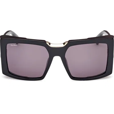 Max Mara 55mm Rectangular Sunglasses