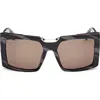 Max Mara 55mm Rectangular Sunglasses