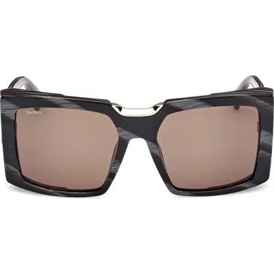 Max Mara 55mm Rectangular Sunglasses