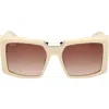 Max Mara 55mm Rectangular Sunglasses