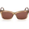 Max Mara 55mm Rectangular Sunglasses In Brown