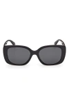 Max Mara 55mm Rectangular Sunglasses In Black