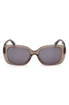 Max Mara 55mm Rectangular Sunglasses In Gray
