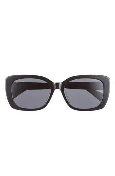 Max Mara 55mm Round Sunglasses In Black