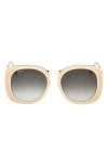 Max Mara 55mm Geometric Sunglasses In White