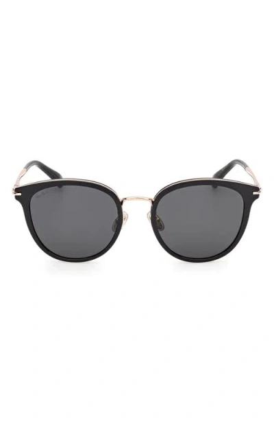 Max Mara 55mm Round Sunglasses In Black