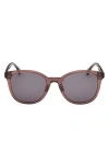 Max Mara 55mm Round Sunglasses In Shiny Dark Brown/smoke