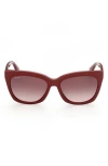 Max Mara 55mm Square Sunglasses In Shiny Red/gradient Brown