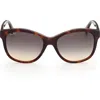 Max Mara 56mm Butterfly Sunglasses In Dark Havana/gradient Smoke