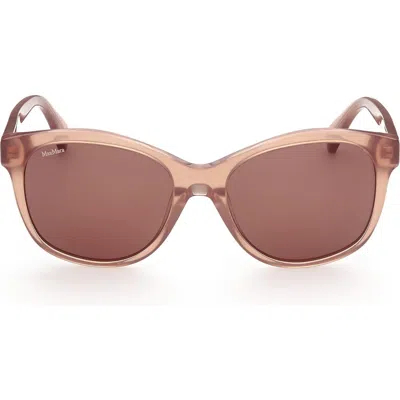 Max Mara 56mm Butterfly Sunglasses In Shiny Light Brown/brown