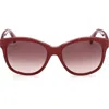 Max Mara 56mm Butterfly Sunglasses In Shiny Red/gradient Brown