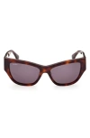 Max Mara 56mm Geometric Sunglasses In Brown