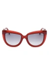 Max Mara 56mm Gradient Cat Eye Sunglasses In Redo/smkg