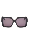 Max Mara Women's Shiny Black Ernest Oversized Square Sunglasses