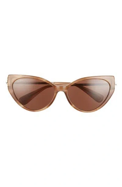 Max Mara 57mm Cat Eye Sunglasses In Brown/gold/brown