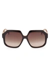 Max Mara 57mm Geometric Sunglasses In Black