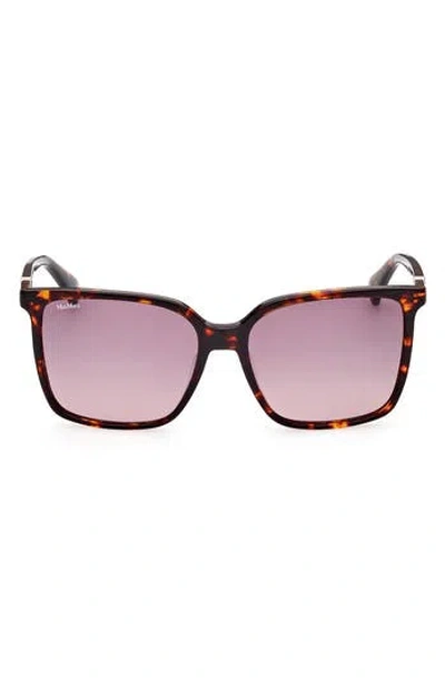 Max Mara 57mm Gradient Square Sunglasses In Brown