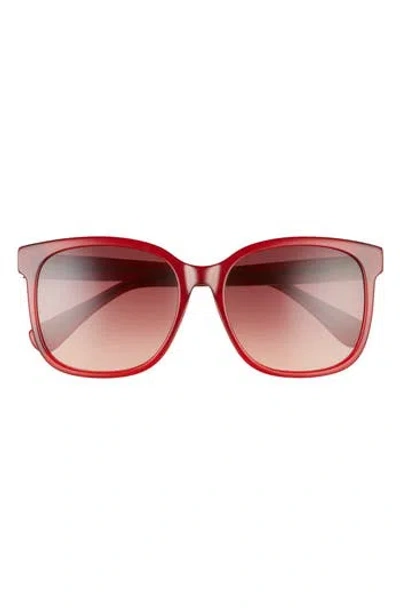 Max Mara 57mm Gradient Square Sunglasses In Red/brown
