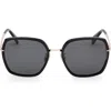 Max Mara 57mm Square Sunglasses In Black