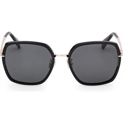 Max Mara 57mm Square Sunglasses In Black
