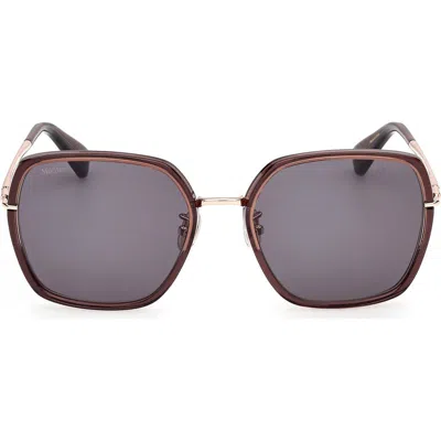 Max Mara 57mm Square Sunglasses In Brown