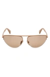 Max Mara Women's Shiny Light Brown Half-rim Cat-eye Sunglasses In Bronze/camel/light Brown
