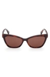 Max Mara 58mm Cat Eye Sunglasses In Dark Havana/brown