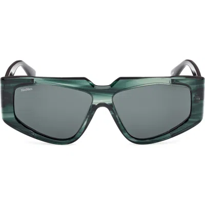 Max Mara 58mm Geometric Sunglasses In Green