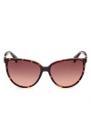 Max Mara 58mm Gradient Butterfly Sunglasses In Red Havana/gradient Brown