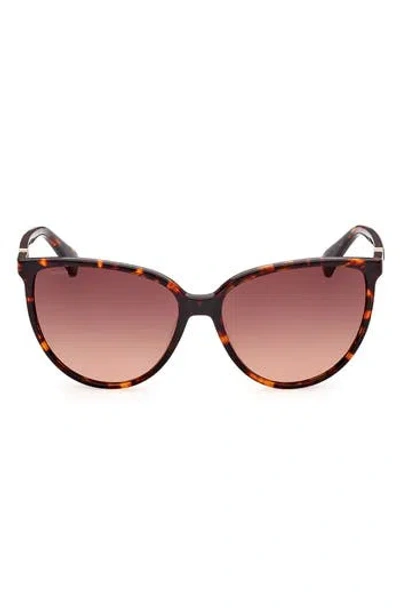 Max Mara 58mm Gradient Butterfly Sunglasses In Red Havana/gradient Brown