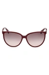 Max Mara 58mm Gradient Butterfly Sunglasses In Shiny Bordeaux/ Grad Bordeaux
