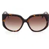 Max Mara 58mm Gradient Geometric Sunglasses In Dark Havana/gradient Brown