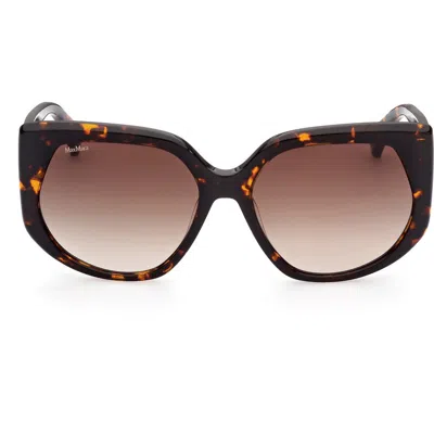 Max Mara 58mm Gradient Geometric Sunglasses In Brown