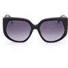Max Mara 58mm Gradient Geometric Sunglasses In Shiny Black/gradient Smoke