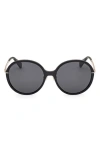 Max Mara 58mm Round Sunglasses In Black