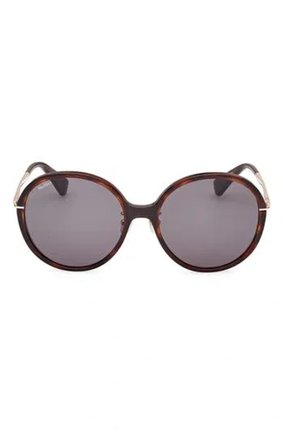 Max Mara 58mm Round Sunglasses In Brown