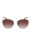 Max Mara 58mm Round Sunglasses In Gold / Gradient Brown