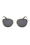 Max Mara 58mm Round Sunglasses In Gold / Smoke